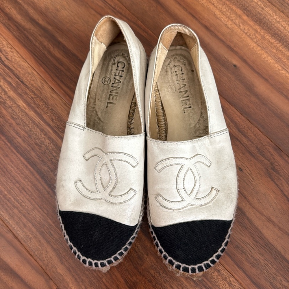 Chanel Pearlescent Lambskin Espadrilles